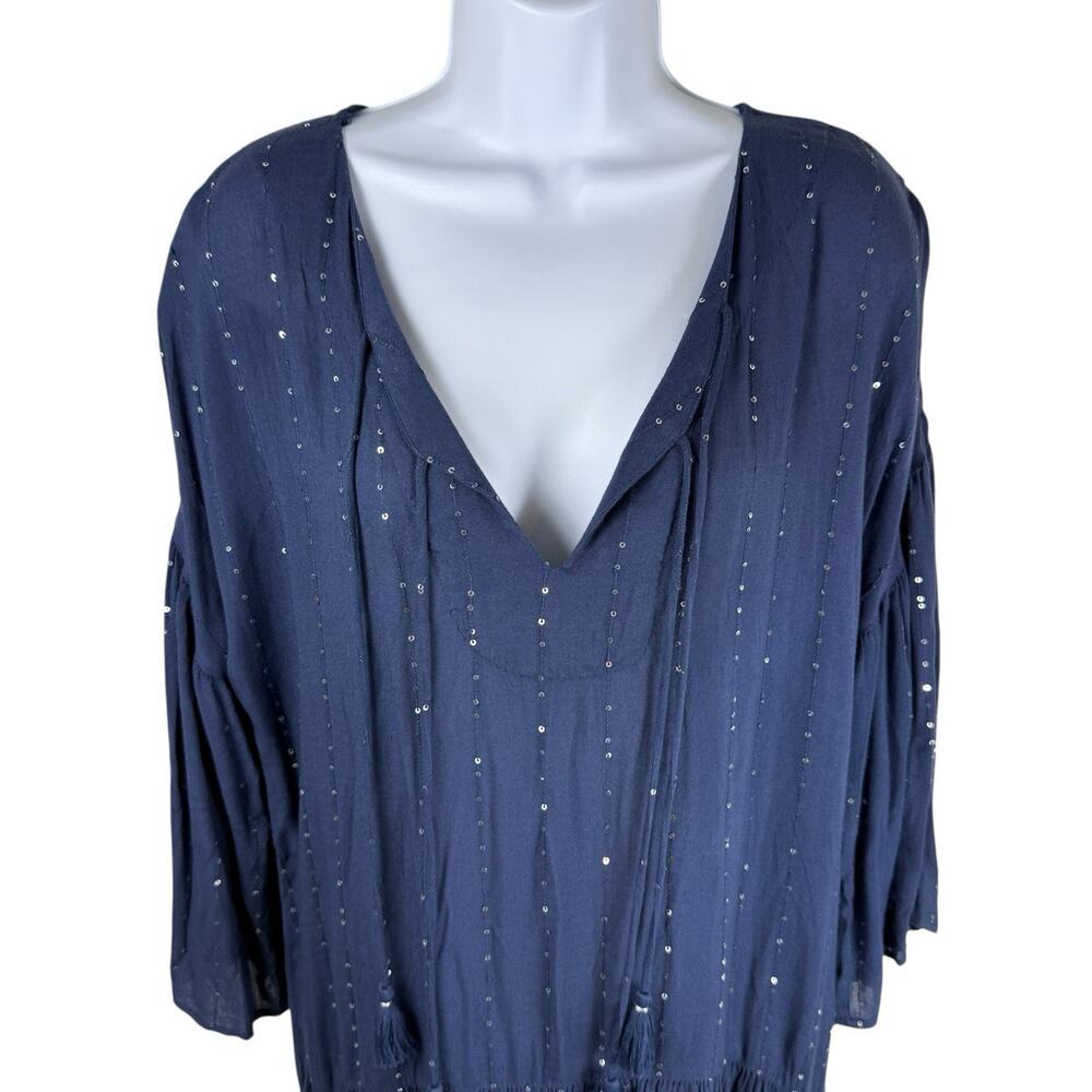 PQ Swim Dress Womens Medium Blue Angelica Sequined Tunic - Picture 3 of 11
